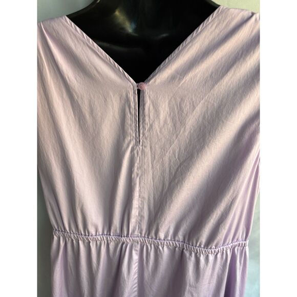 Halogen Sleeveless Tiered Poplin Dress Purple Bloom Lavender Plus Size 1X Girly - Picture 7 of 13